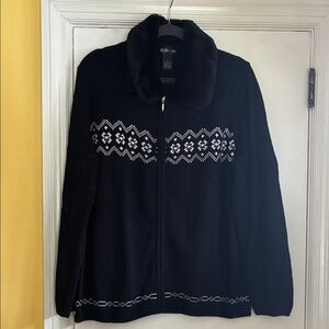 Style & Co.black zip cardigan